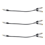 Cable De Audio En Y, 3 Conectores De Metal Rca Hembra A Dobl