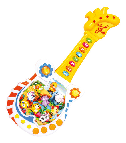 Guitarra De Brinquedo Infantil Guitarrinha Som Luz Nfe