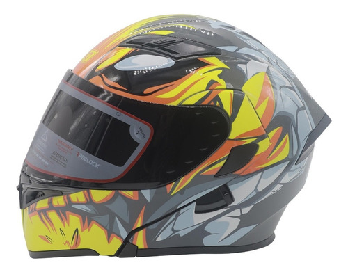 Casco Abatible R7 Racing Unscarred Inflames Amarillo