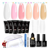 Kit De 6 Poligel Para Uñas Secado Uv Coleccion Gentle Wispe