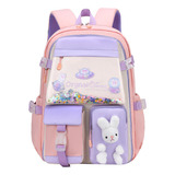 Mochila Kawaii Para Escuela Niñas Conejito Gran Capacidad