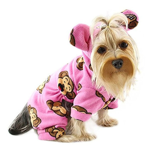 Adorable Silly Overol Perros Con Forro Polar Pijamas/mono Co
