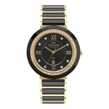 Relógio Feminino Technos Ceramic Saphire Dourado E Preto