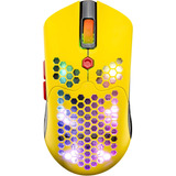 Mouse Gamer Pixart Honeycomb Rgb Light Amarillo