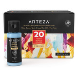 Arteza - Pintura Acrlica Artesanal, Juego De 20 Colores, Bot