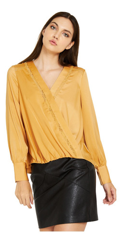 Blusa Detalles Encaje Mostaza Nicopoly