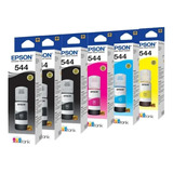 Kit 6 Refil De Tinta 544 Original Epson L3150 L3110  L3210