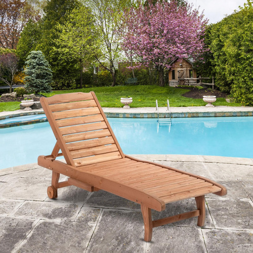 Silla De Jardín Reclinable Outsunny Ajustable Con Bandeja