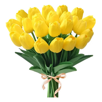 30 Ramos De Tulipanes Artificiales De Decoración De Color Amarillo.nuodwelle | MercadoLibre