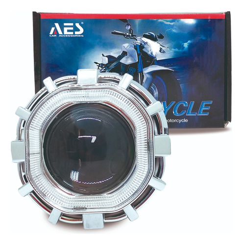 Kit Proyector Moto Lupa Doble Ojo De Angel Xenon Bi Tuning !