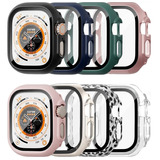 8pc Case Protector Cristal Para Apple Watch Series 8 7 6 5se