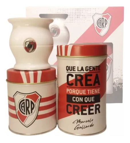 Set Matero River Plate Yerbera Azucarera Bombilla Regalo 