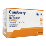 Gasa Estéril No Tejida Cranberry 5x5 Caja 50 Sobres