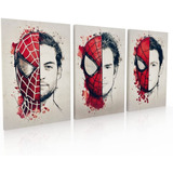 Set 3 Cuadros Spiderman Tobey Andrew Tom Holland Arte Unico