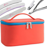 Kit Necessaire + Manicure 5 Peças Alicate Cortador Lixa 