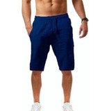 Short Pantalón De Algodón Y Lino Para Hombre, Playa, Yoga