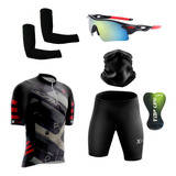 Conjunto Roupas Ciclismo Camisa E Bermuda Esporte Bike