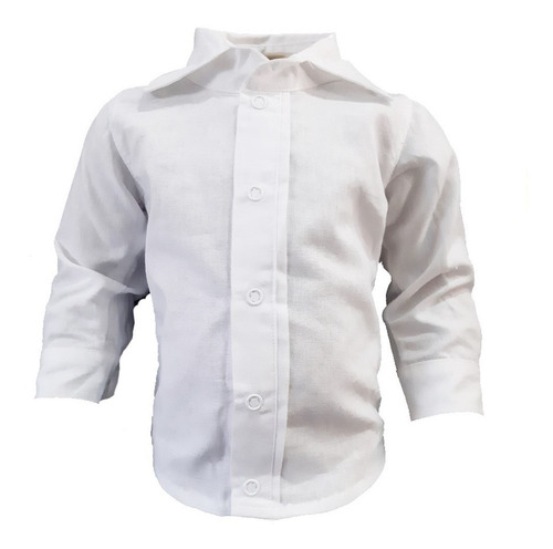 Camisa Social Botão Bebê 100% Percal 200 Fios Menino Branco!