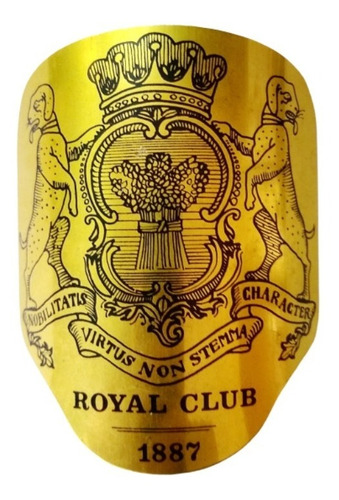 6 Etiquetas Chapa Vintage Royal Club 1887 P/ Vasos Whisky 