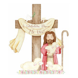 Displays, Placa Jesus A Verdadeira Pascoa (2) 30cm. Mdf 3mm