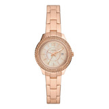 Reloj Mujer Fossil Stella Mini Color De La Correa Oro Rosa