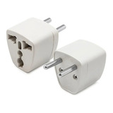 Adaptador Enchufe Universal 2 Pata Chileno Redonda Plana