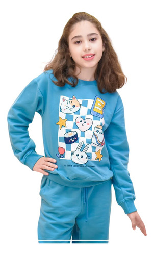 Conjunto Infantil Feminino Em Moletom Peluciado Hering Kids