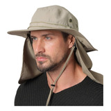 Sombrero Australiano Con Tapa Nuca Cuerda Ajustable 
