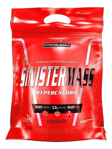 Sinister Mass Hipercalórico Sabor Chocolate Refil 3kg