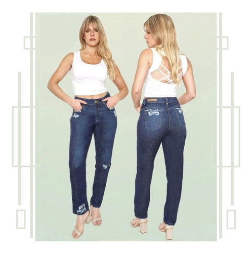 Jeans Mujer Mohicano Mom Destroyed Push Up