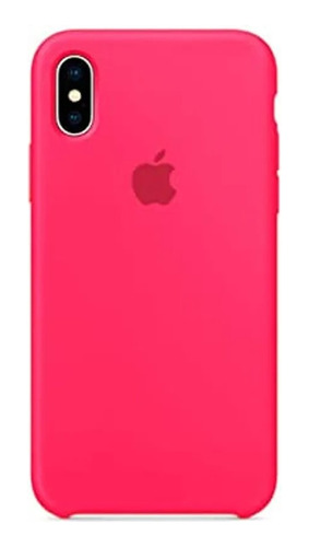 Funda Silicona Case Felpa Para iPhone XS Max Fucsia