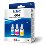 Epson T664520-3p Pack 3 Botellas De Tinta Ecofit Cian Magenta Y Amarillo