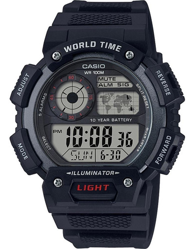 Reloj Casio Hombre Ae 1400wh Digital Mapa Mundi100% Original