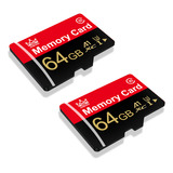 Memory Card 64 Gb-2pc Red Black Video Surveillance U3 V10