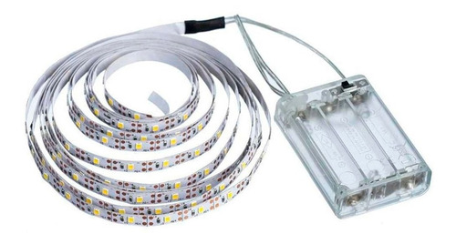 Fio Fita Led Luz Branca 120 Lâmpadas Led 2m À Pilha