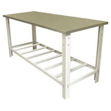 Mesa Aço Inox 1,80 X 0,70 Com Prateleira Em Pintura Epox