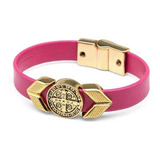 Pulseira Luxo São Bento Pink Com Dourado