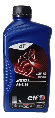 Aceite Sintético De Motor Elf Moto 4 Tech 10w50 X 1 Lt