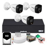 Kit 3  Intelbras Dvr 3004 Câmeras Fullcolor 1220 + 5 Brindes