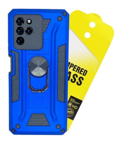 Funda Protector Case Rudo Anillo Zte Blade V30 9030 + Mica