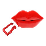 Teléfono Fijo Alámbrico Labios Rojos Brillantes Femenino Color Rojo