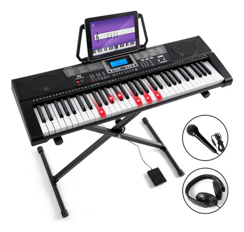 Mustar 61 Teclas Iluminadas Teclado Electrónico Piano Midi U