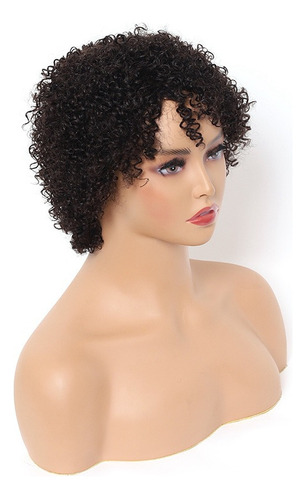 Peruca De Corte Pixie Perucas De Cabelo Humano Curto Curly