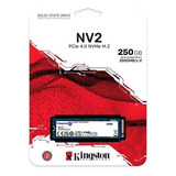 Ssd M.2 Nvme Pci.e Gen 4.0 250gb Kingston Nv2 Snv2s/250g, Leitura 3000mb/s, Gravação 1300mb/s