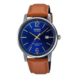 Reloj Casio Hombre Mts-110l Colores Surtidos/relojesymas Correa Negro Bisel Plateado Fondo Azul 2a