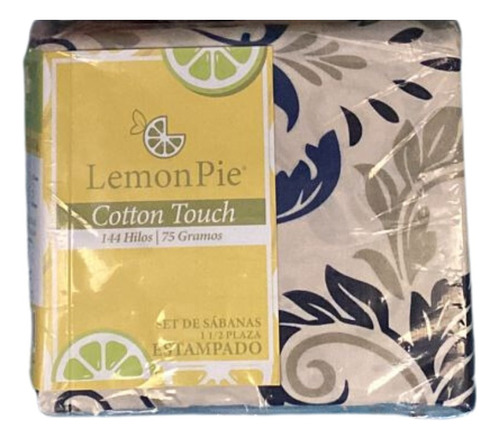 Juego De Sabanas Cotton Touch 140 Hilos 1 ½ Plazas Lemon Pie