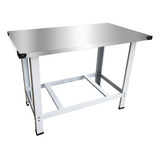 Mesa Serviço Bancada Industrial Aço Inox Paneleiro 120x70