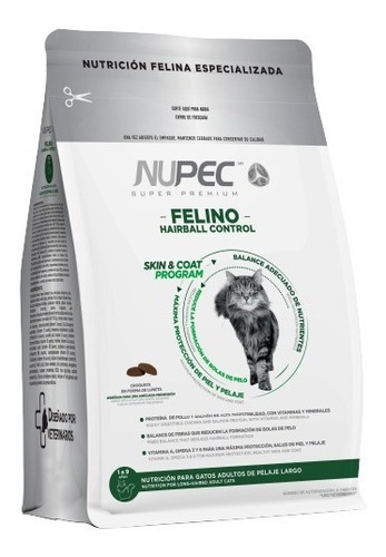 Croquetas Para Gato Nupec Felino Hairball 3 Kg