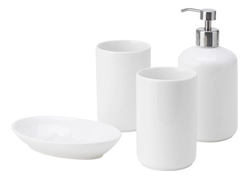 Ikea Set De 4 Accesorios Para Baño De Cerámica Boasjo By Leo