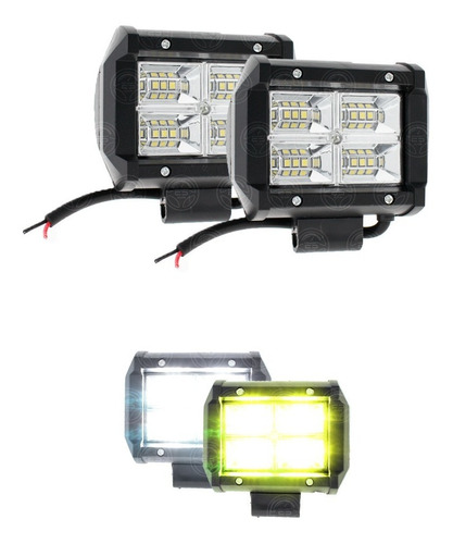 Par Faro 12 Led Dually Con Estrobo Auto Moto Pvc Bicolor F1